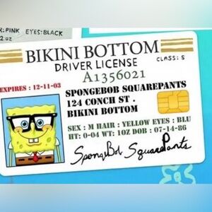 nwot spongebob card sticker